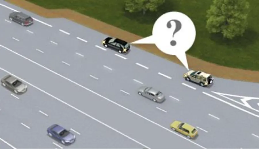When entering the road via the acceleration lane, the driver must: