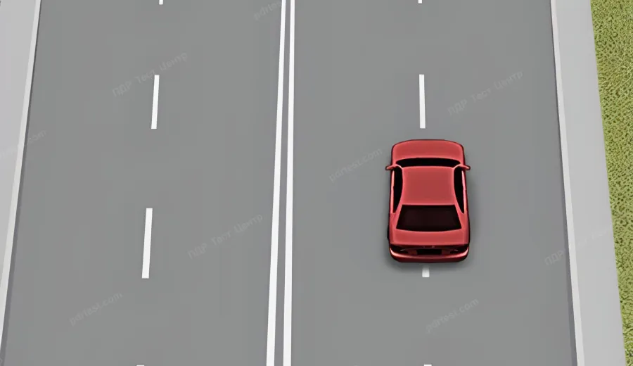 What should the driver do in this situation when driving straight ahead?