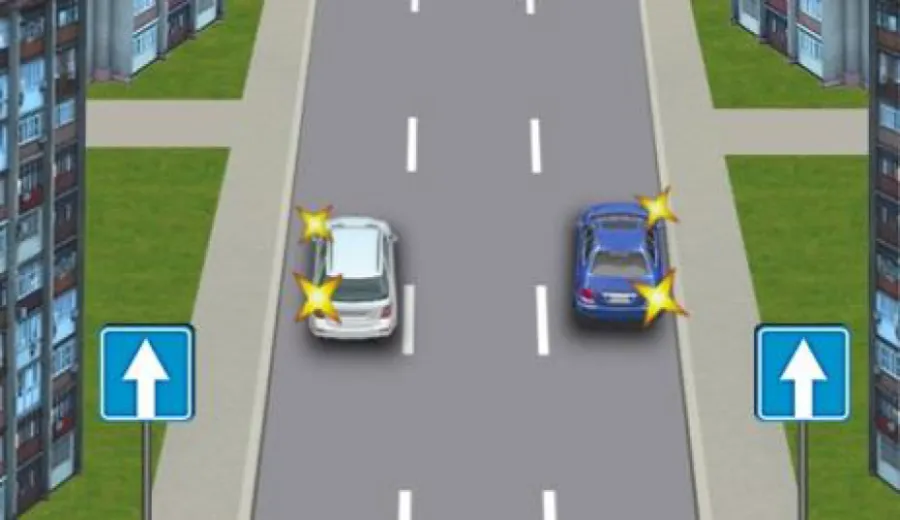 Which of the drivers has correctly chosen the lane before the stop?