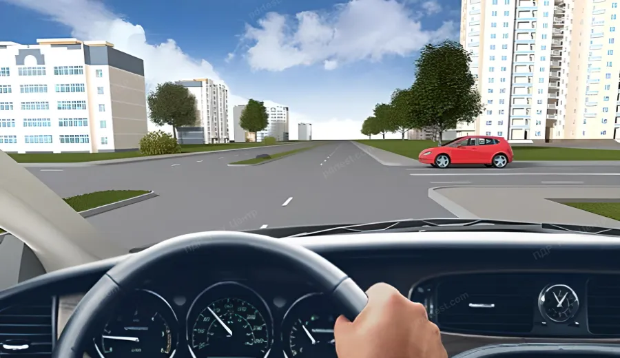 When driving through this intersection, you must: