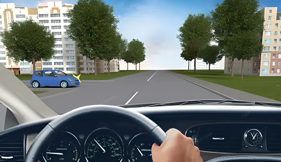 When driving through this intersection, you must: