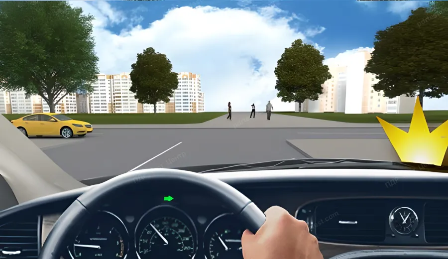 When driving through this intersection, you must: