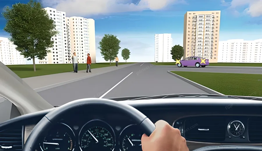 When driving through this intersection, you must: