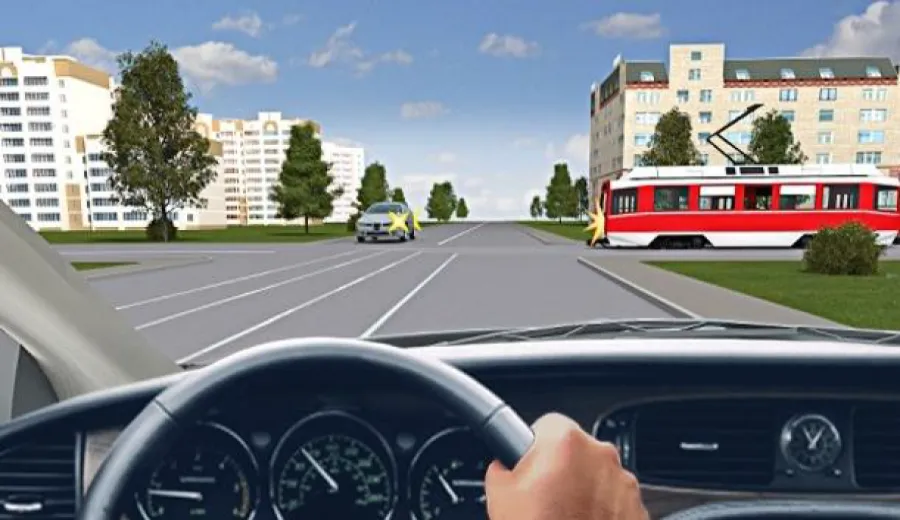 When passing this intersection, you must: