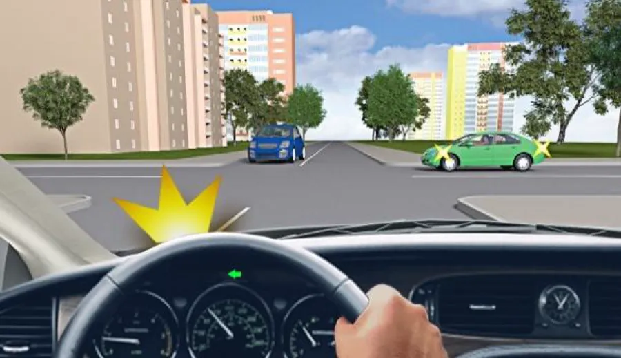 You will turn left at this intersection: