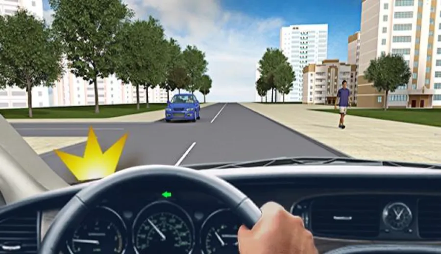 When turning left in this situation, you must: