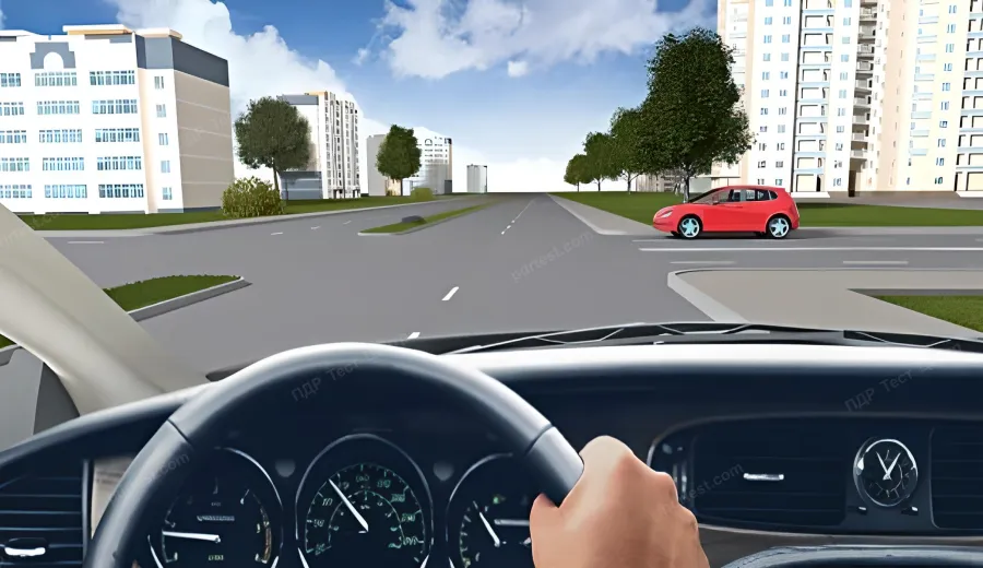 When driving through this intersection, you must: