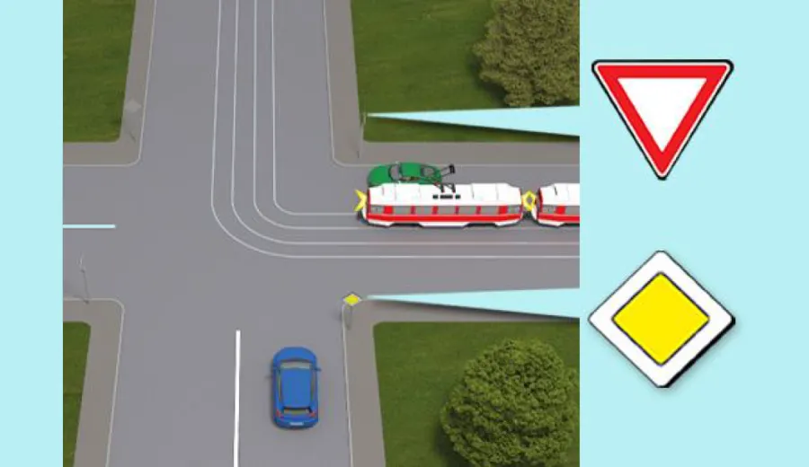 The order of passage at this intersection: