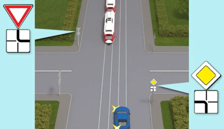What is the order of passage of vehicles at this intersection?