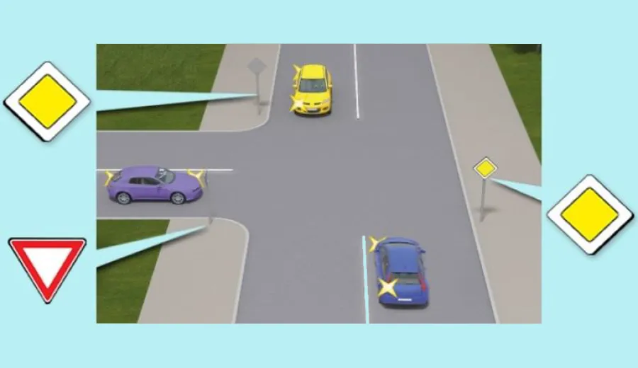 What is the order of passage of vehicles at this intersection?