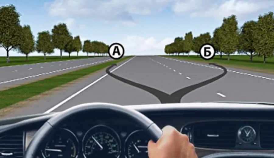 In which of the specified places are you allowed to cross a solid road marking line and stop?