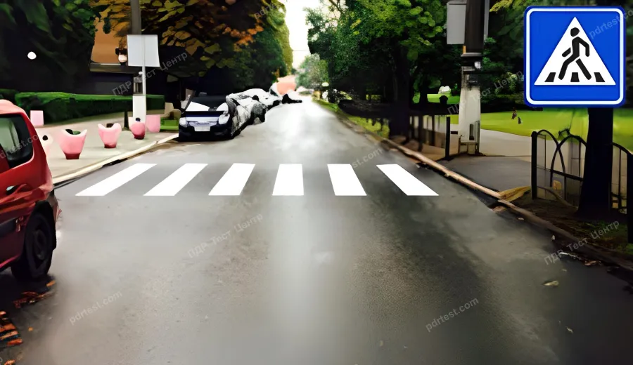 Приближаясь к пешеходному переходу, на котором нет пешеходов, Вы: